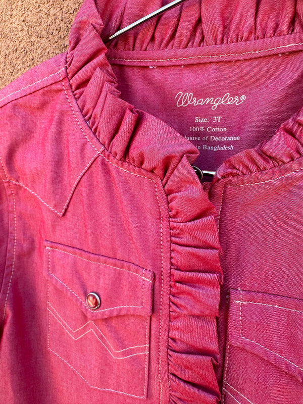 Red/Pink Wrangler Cowgirl Jacket with Ruffles - 3T