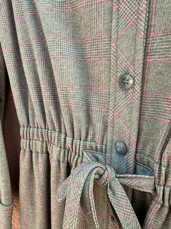 Plaid Samara Tie Dress - 1960's Era