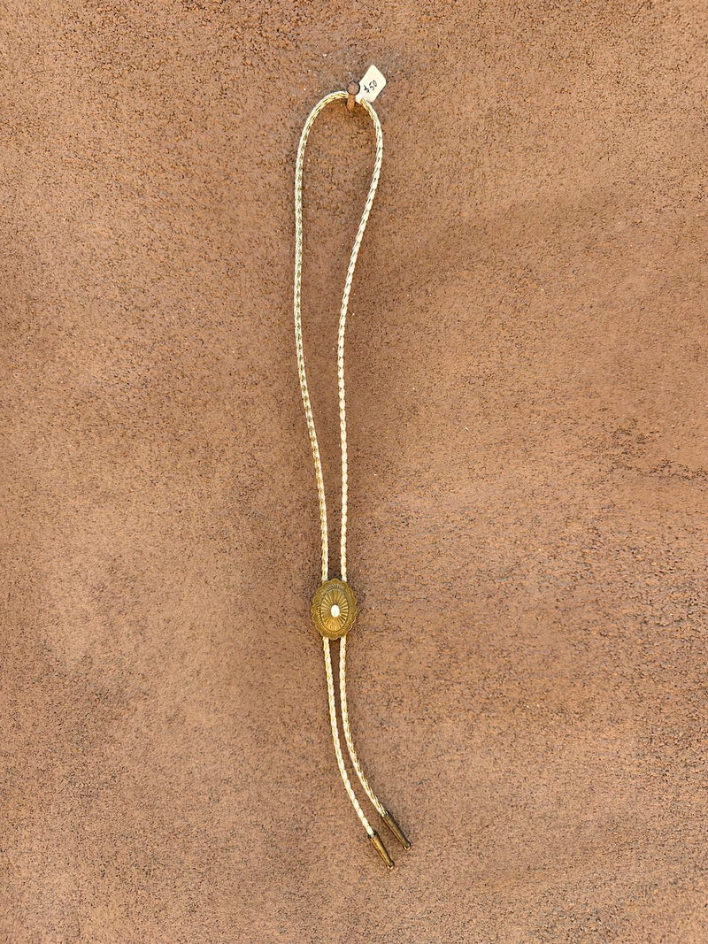 Brass Concho Bolo Tie