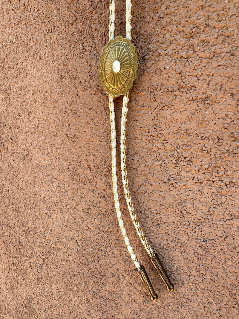Brass Concho Bolo Tie