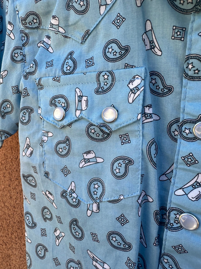 Paisley Cowboy Hat Pearl Snap Shirt