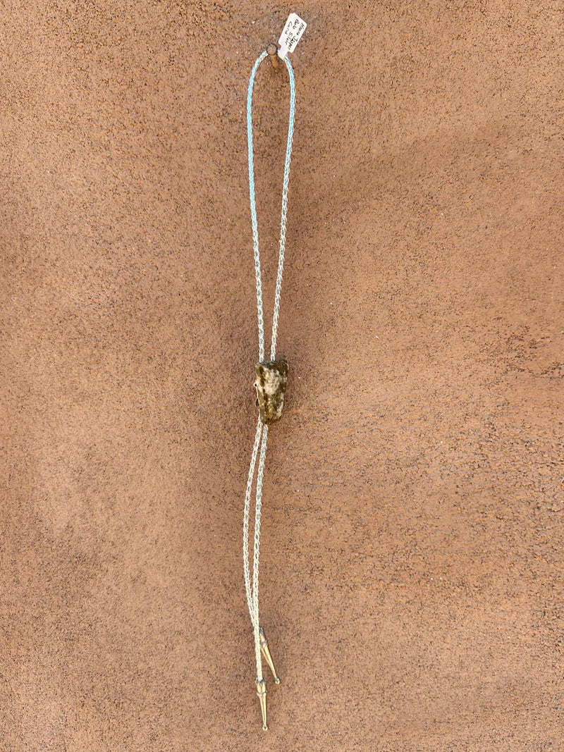 Heena Jasper Bolo Tie with Silver Cord