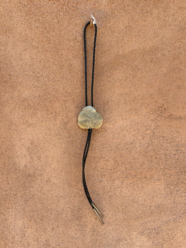 Large Pyrite Bolo Tie with Sterling Tips