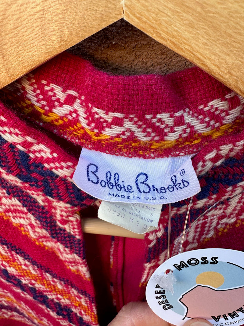 1960's Bobbie Brooks Pink Poncho - Made in USA