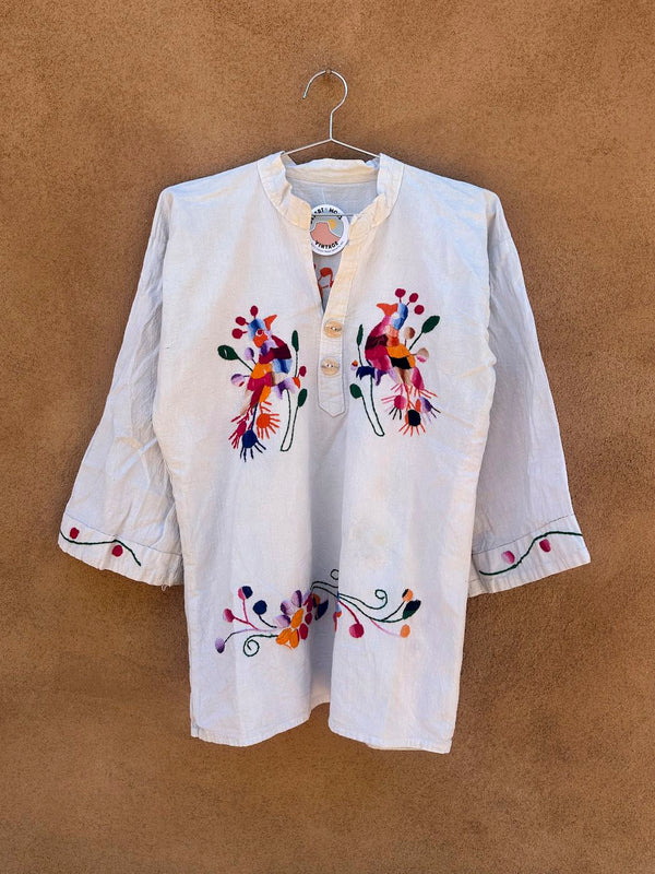 Embroidered Mexican Bird Shirt - as is