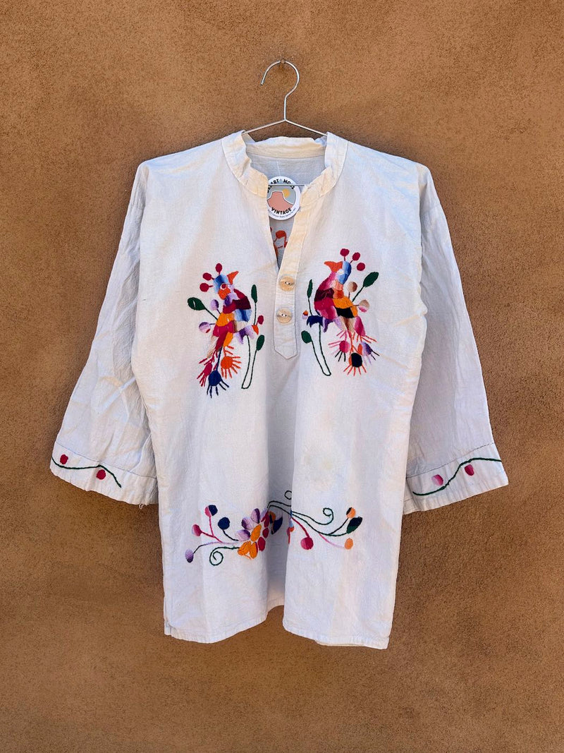 Embroidered Mexican Bird Shirt - as is