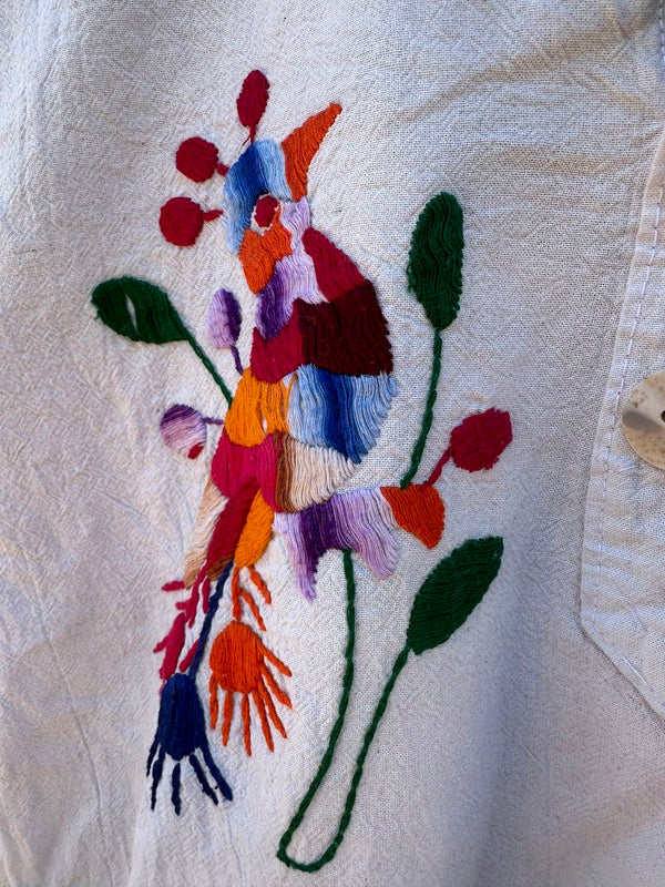 Embroidered Mexican Bird Shirt - as is