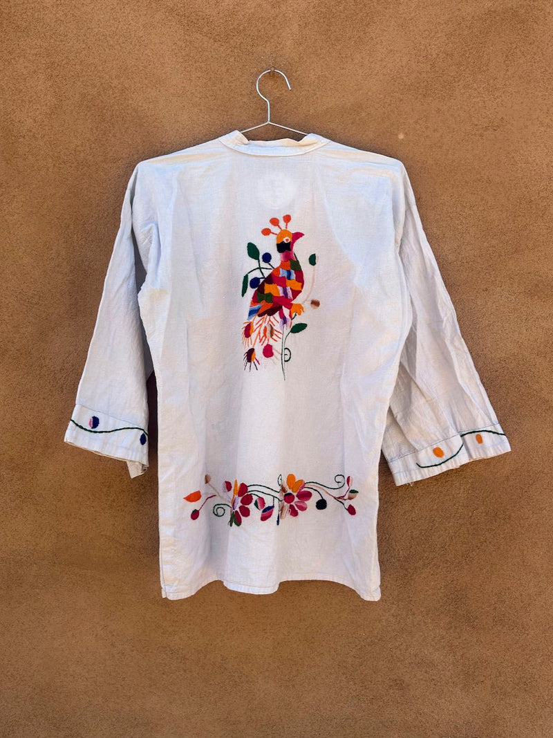 Embroidered Mexican Bird Shirt - as is