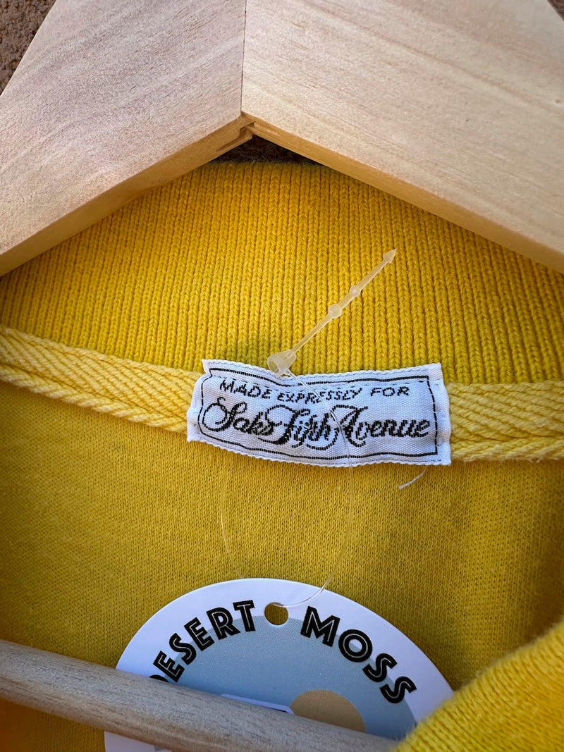 Yellow Saks Fifth Avenue 1980's Jumpsuit