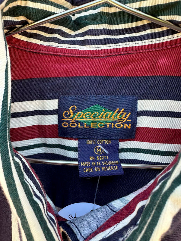 Striped 90's Button Up Shirt by Specialty Collection