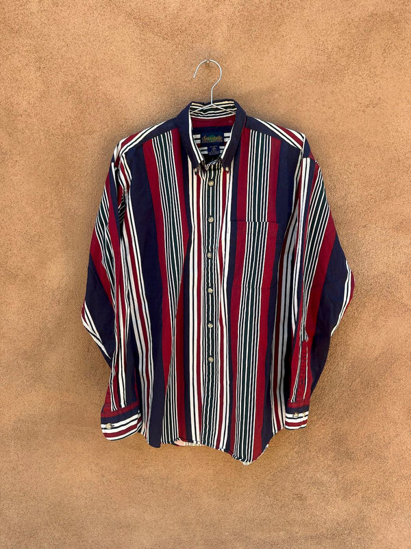 Striped 90's Button Up Shirt by Specialty Collection