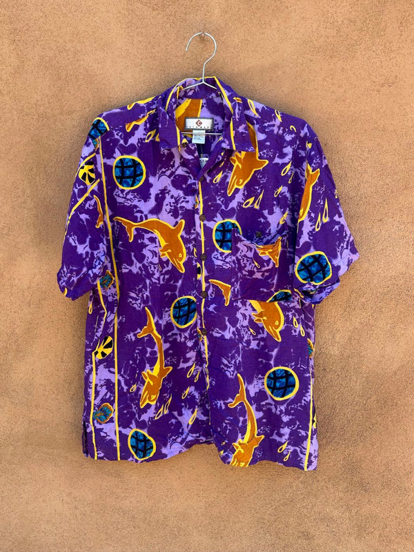 Chiamare Rayon Batik Dolphin Shirt