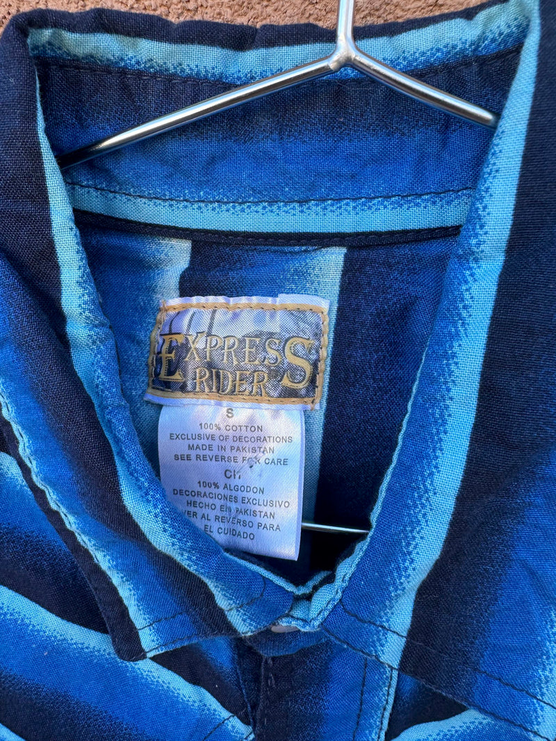 Blue Striped Express Rider Western Shirt