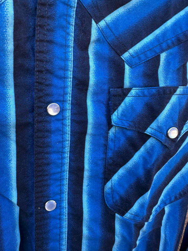 Blue Striped Express Rider Western Shirt