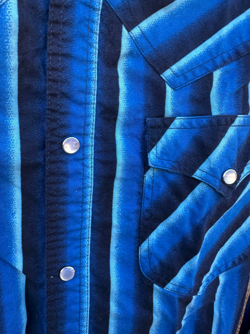 Blue Striped Express Rider Western Shirt