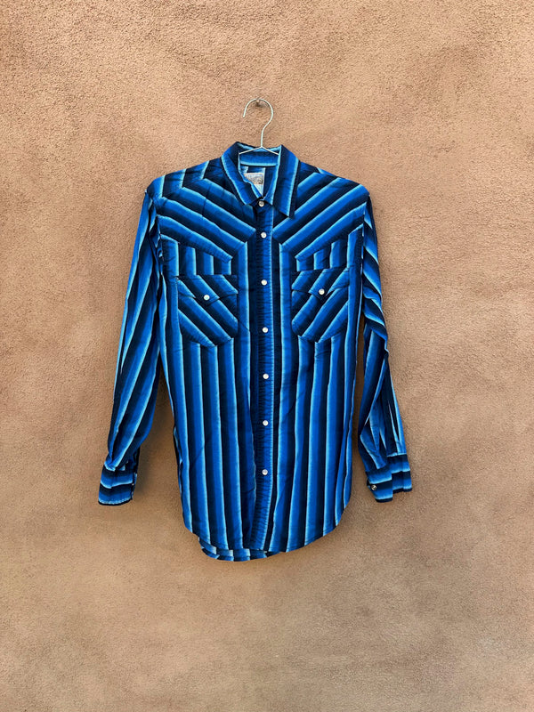 Blue Striped Express Rider Western Shirt