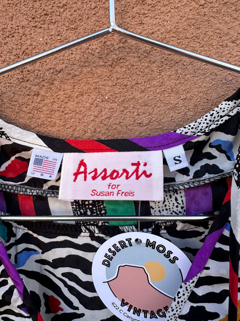 Totally 80's Assorti for Susan Freis Abstract Dress