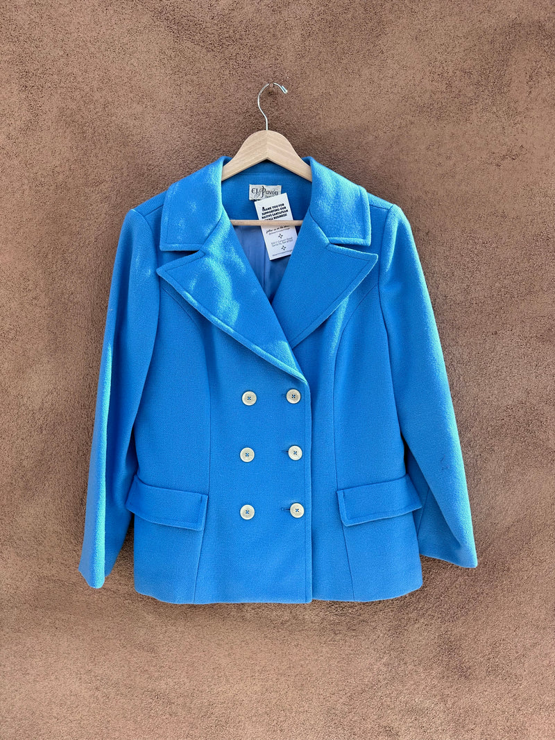 El Pavón Sky Blue Wool 1950's Suit Jacket
