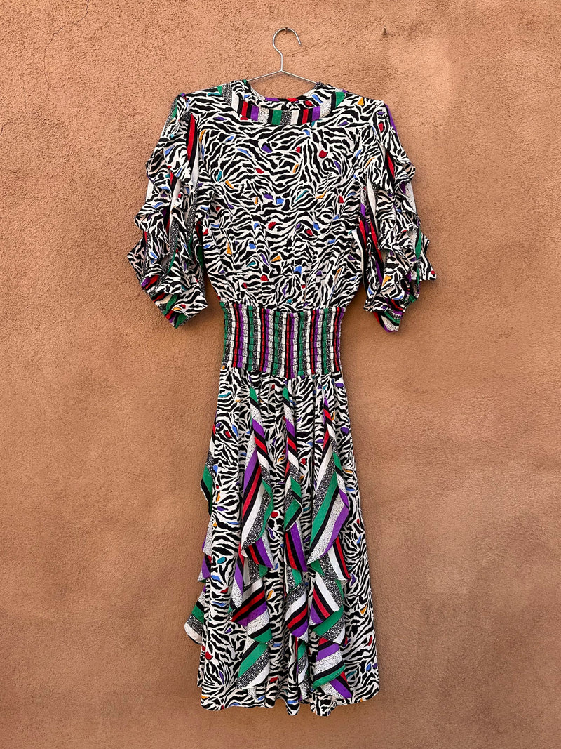 Totally 80's Assorti for Susan Freis Abstract Dress