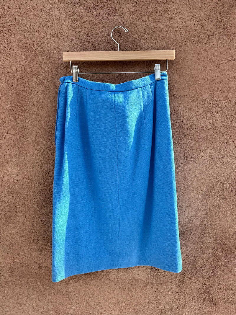 1960's Virgin Wool Sky Blue Skirt "It's Majestic"