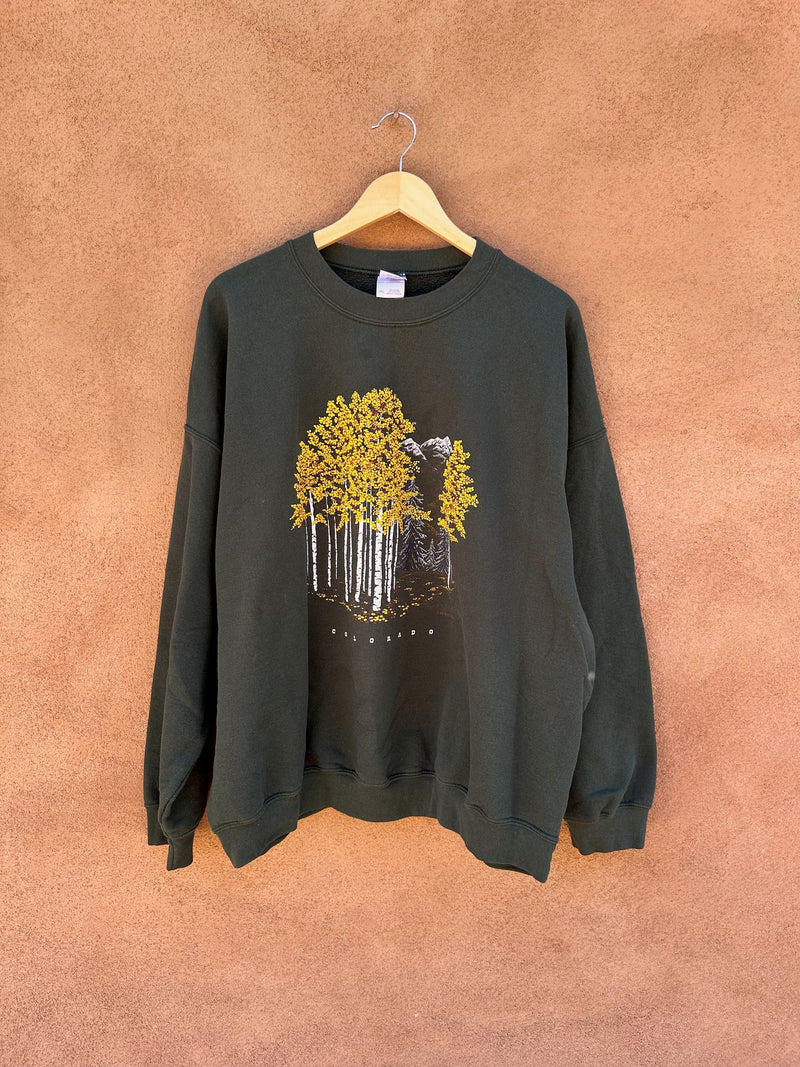 Green Colorado Sweatshirt with Aspens