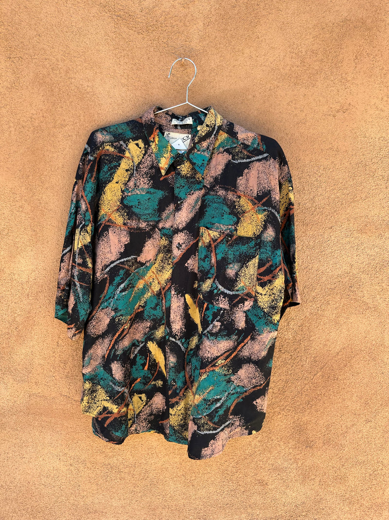 Abstract Gooch Single Needle Tailoring Rayon Shirt