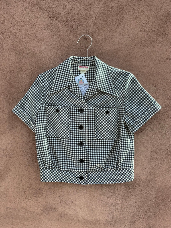 1960's Houndstooth Short Sleeve Junior House Top