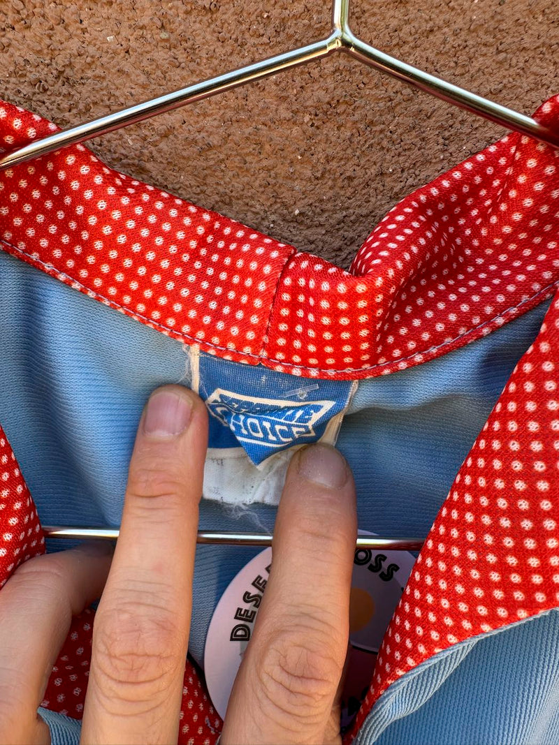 1960's Separate Choice Top with Polka Dot Piping & Collar