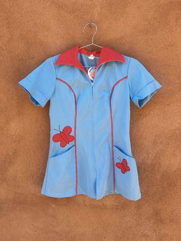 1960's Separate Choice Top with Polka Dot Piping & Collar