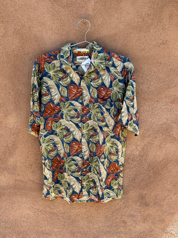 Campia Palm Leaf Print Rayon Shirt