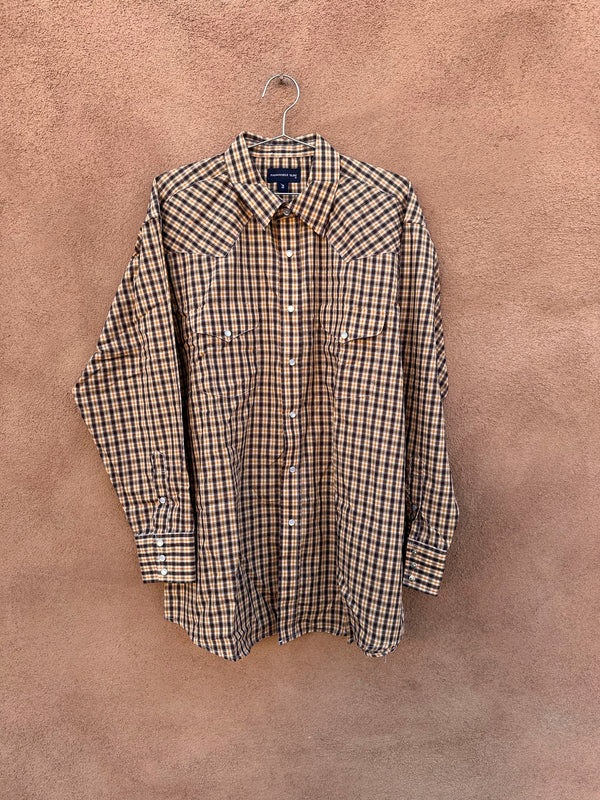 Plaid Panhandle Slim Yellow & Brown Plaid Western Shirt