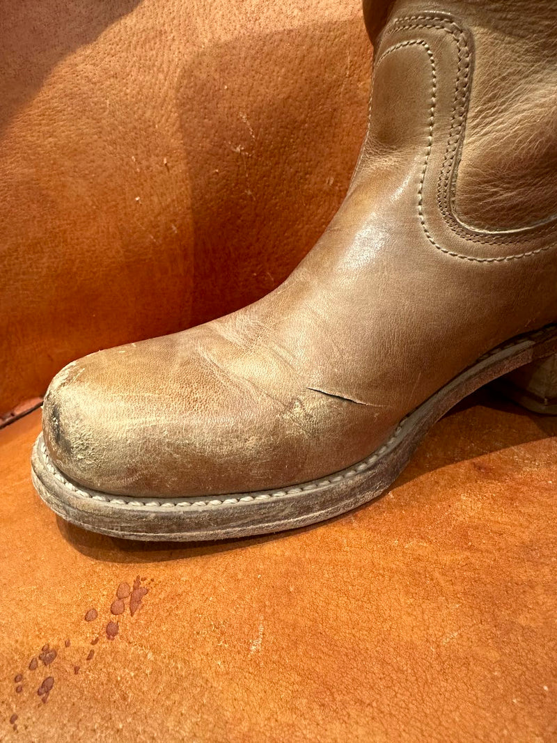 Brown Leather Frye Campus Boots, 8.5