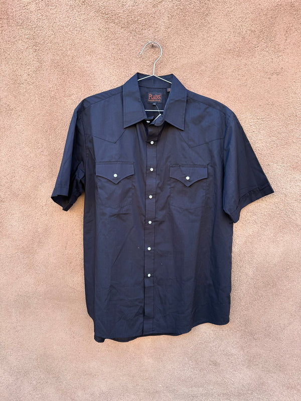Plains Western Wear Black Short Sleeve Shirt - Large
