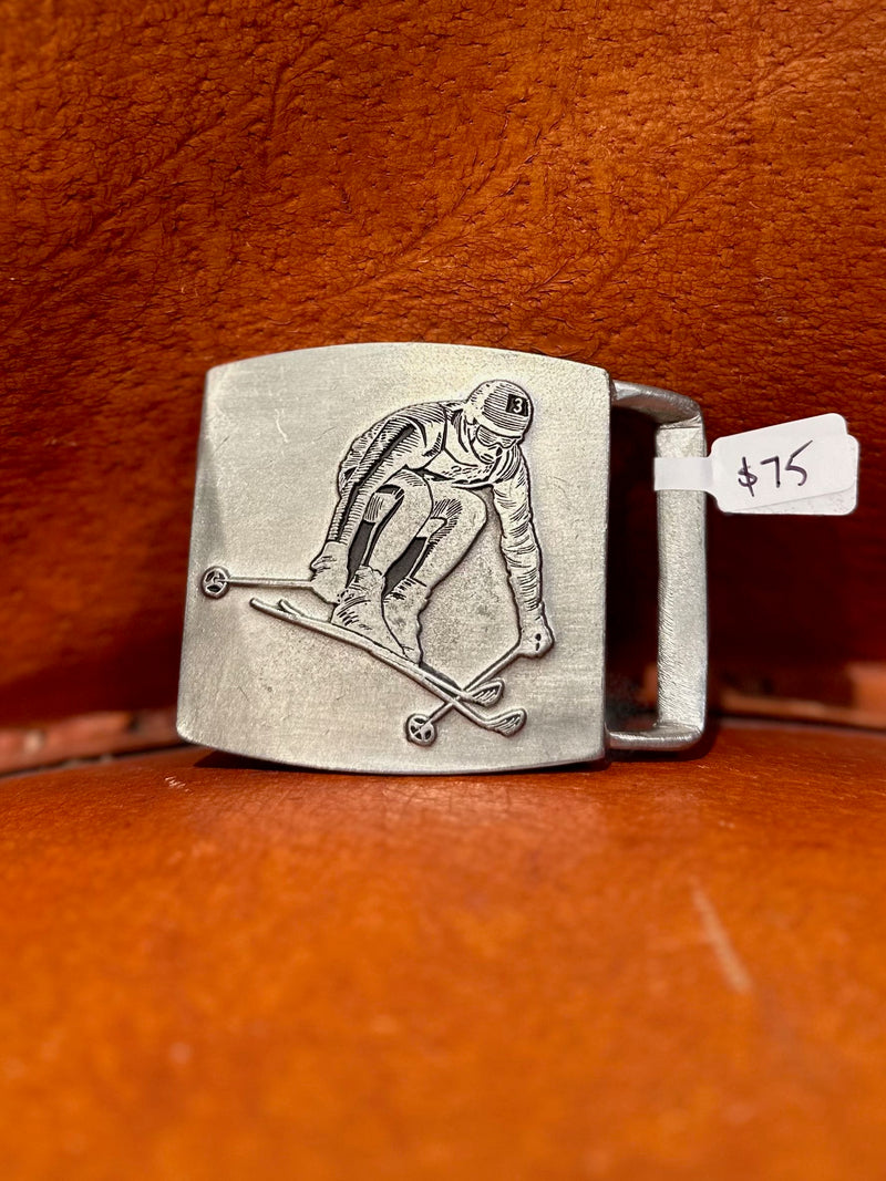 Slalom Pewter Belt Buckle
