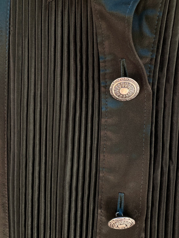 Roper Dark Green Satin Tux Style Western Blouse
