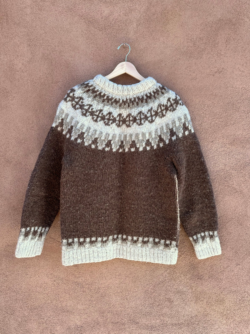 Brown & Tan Scandinavian Wool Ski Sweater