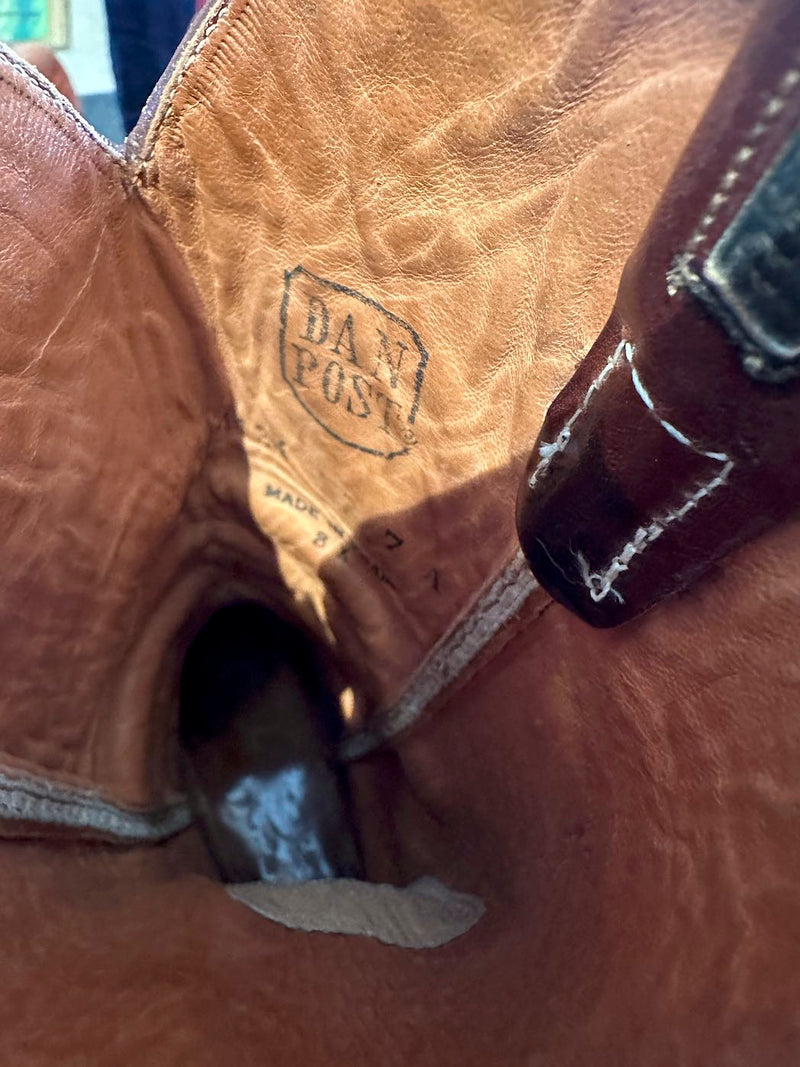 Suede & Brown Leather Dan Post Boots, 7A, Made in Spain