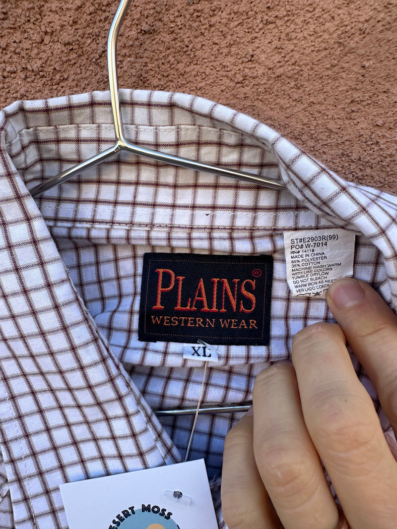 Repeating Square Pattern Western Shirt by Plains