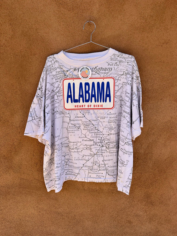 Alabama the Heart of Dixie Map T-shirt