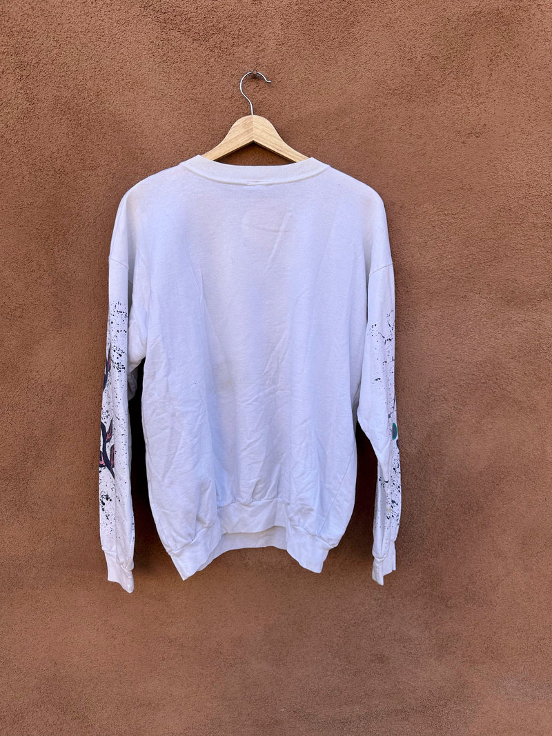 Abstract Boho Sweatshirt with Glitter Glue