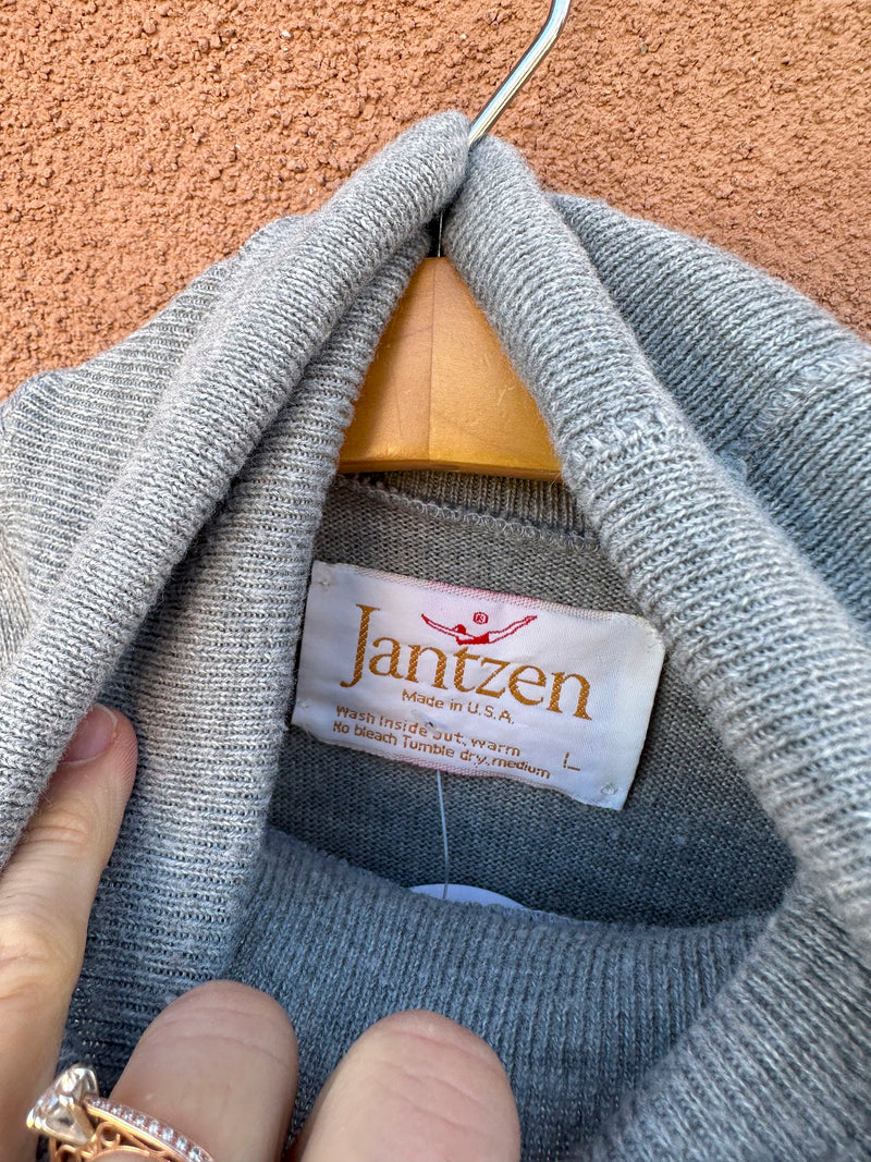 1970's Gray Jantzen Lightweight Turtleneck Sweater