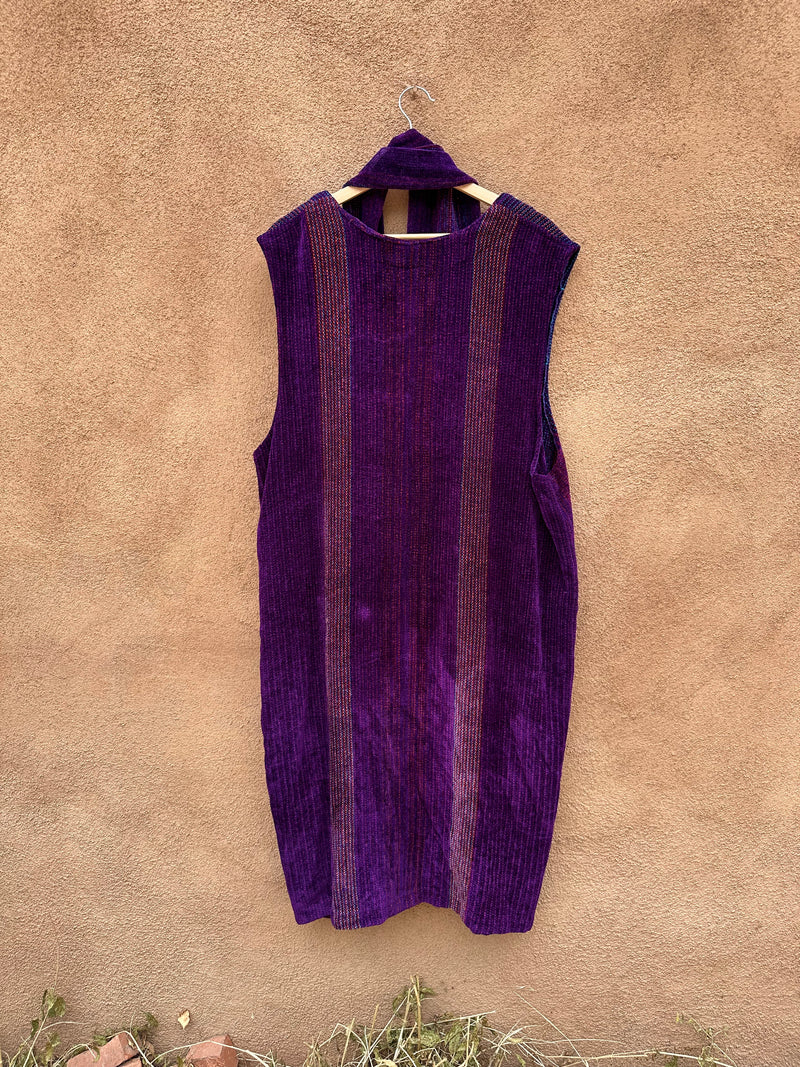 Long Purple Vest Dress with Belt & Buffalo Nickel Button