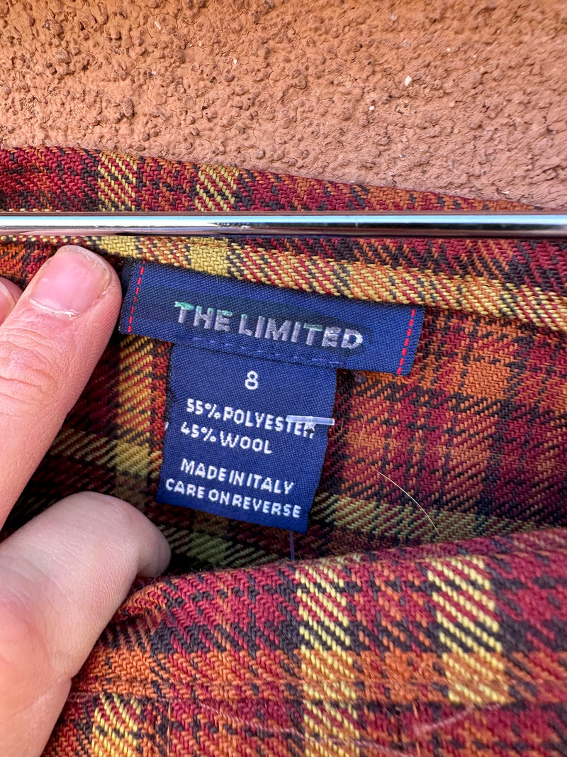 The Limited Wool Blend Plaid Skirt
