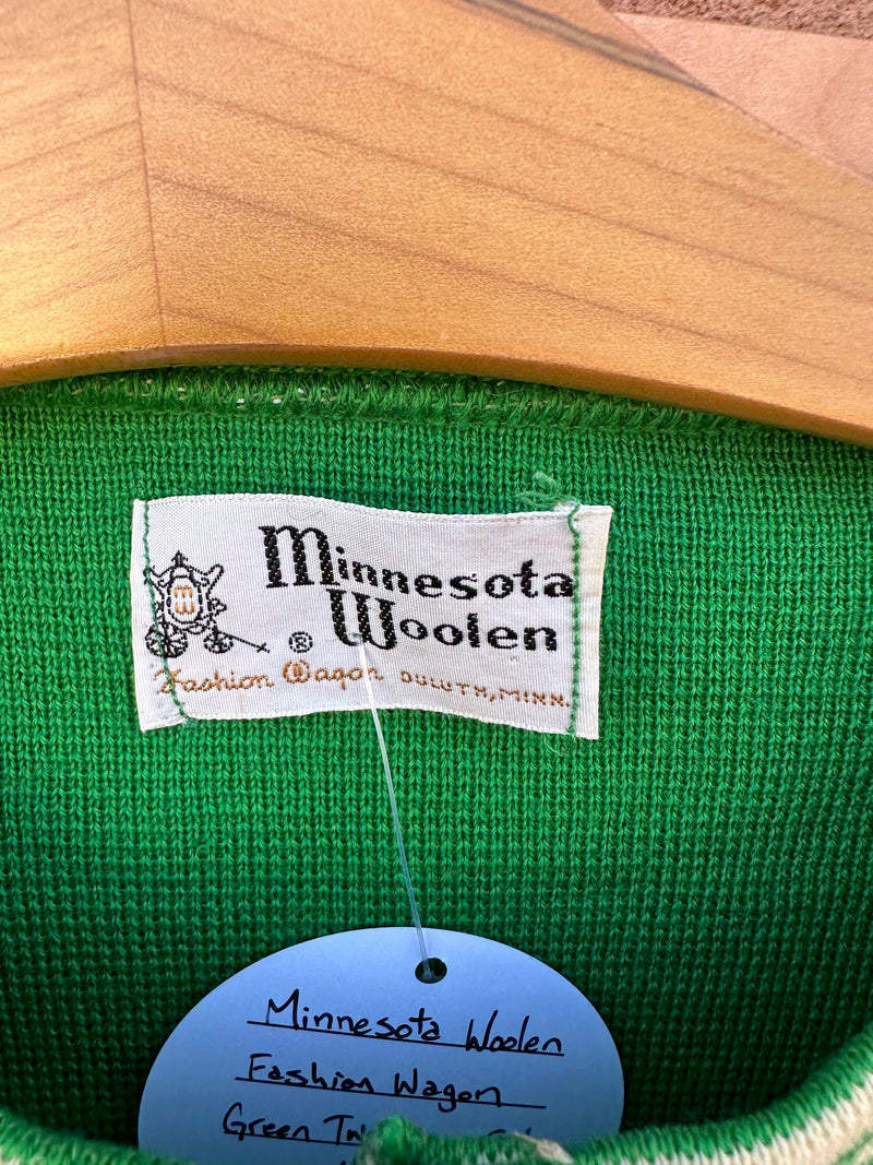 Minnesota Woolen Fashion Wagon Green Two Piece Set - as is