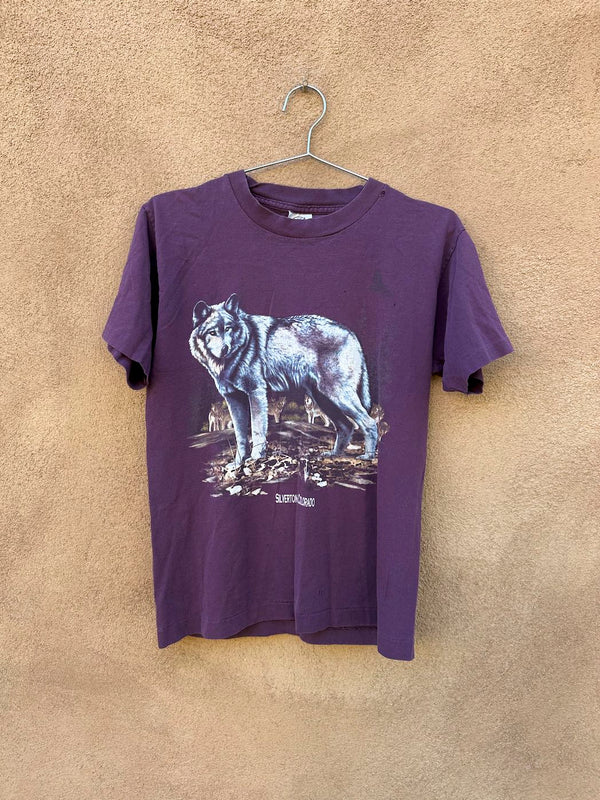 1980's Purple Wolf T-shirt, Silverton, CO - as is