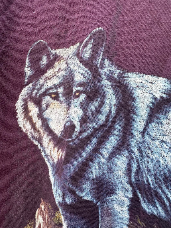 1980's Purple Wolf T-shirt, Silverton, CO - as is
