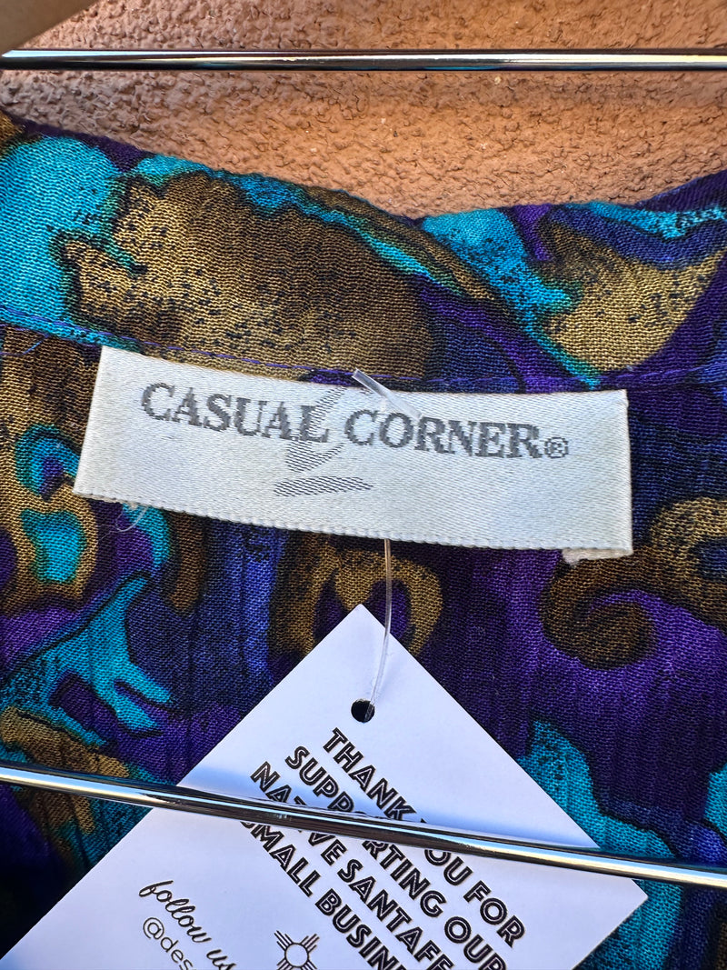 Casual Corner Shorts & Blouse Set with Built in Belt