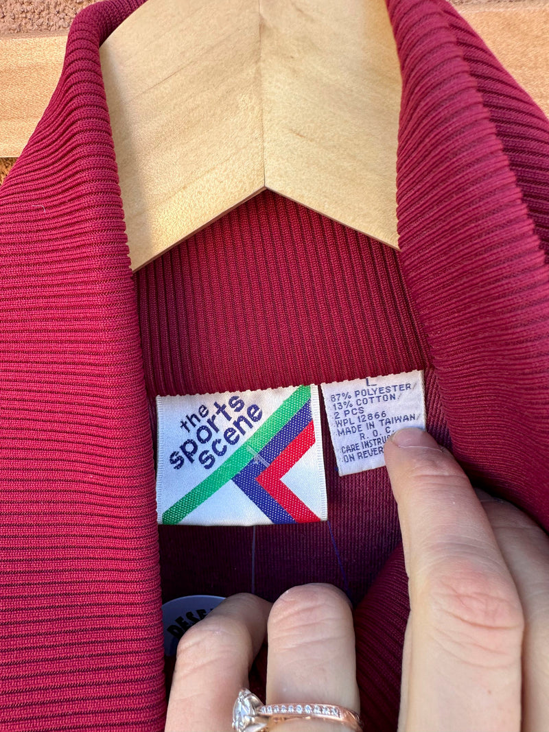 1980's The Sports Scene Maroon Track Suit