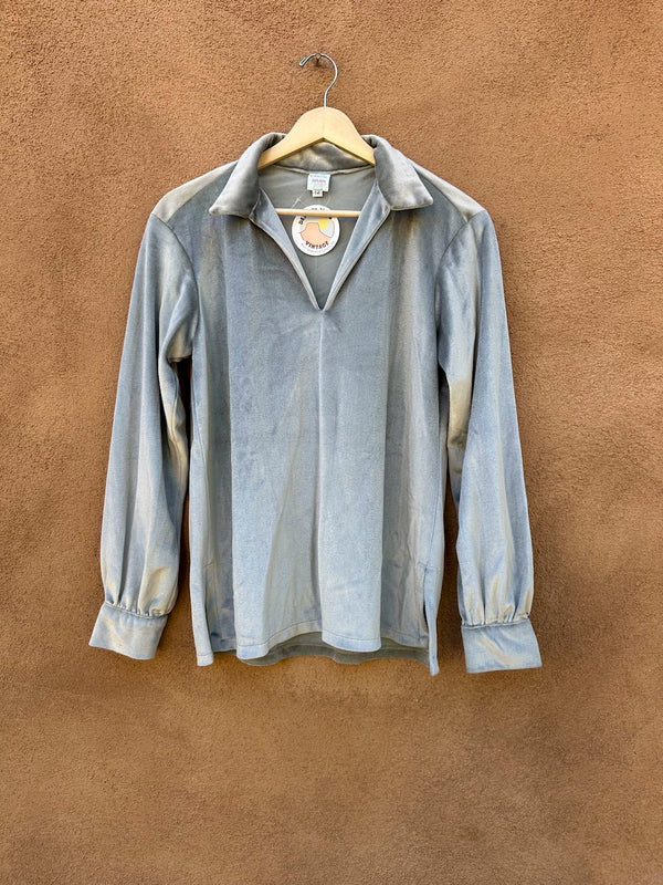 Silver Velveteen Native American Designs Shirt/Blouse