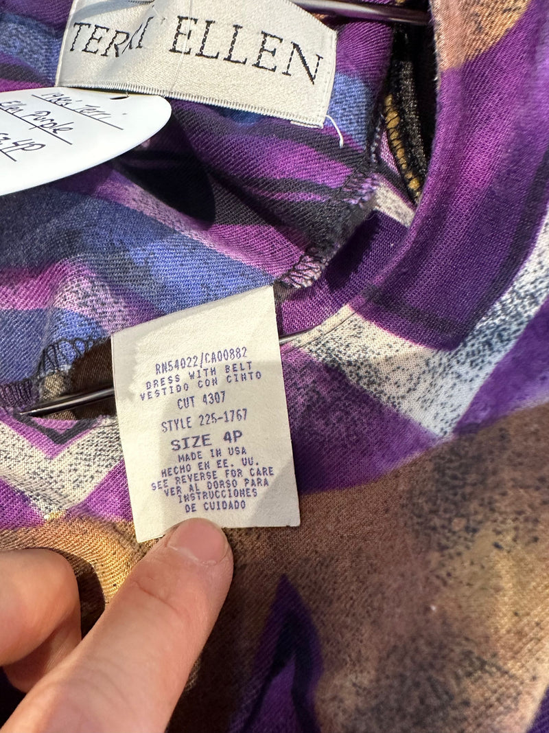 1980's Terri Ellen Purple Dress - 4P